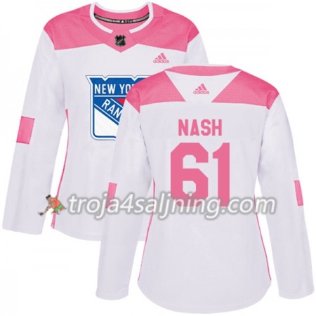 New York Rangers tröja Rick Nash 61 Vit 2017-2018 Adidas Rosa Fashion Authentic - Dame NHL Tröjor